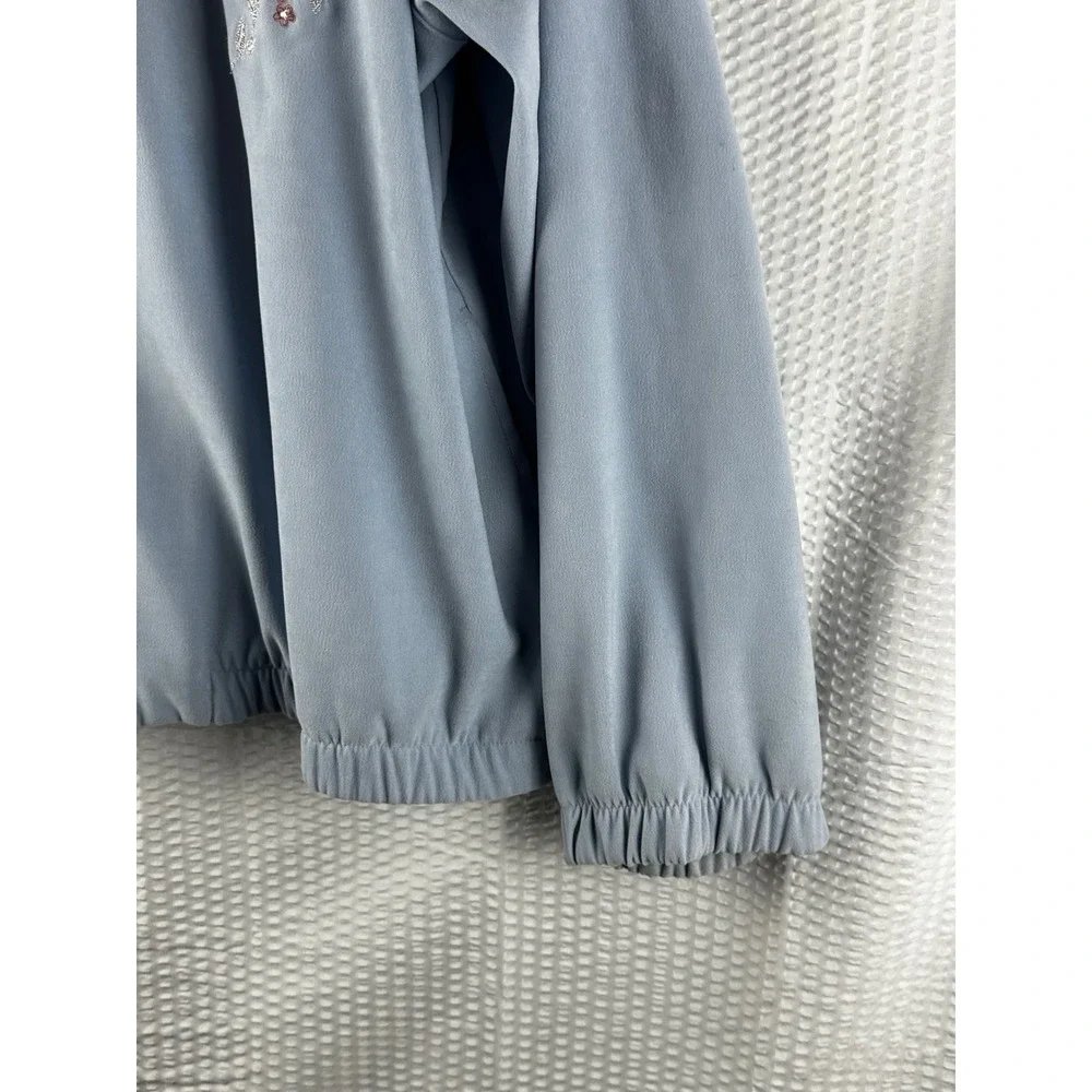 Womens Alfred Dunner Size 16 Petite Jacket‎ Powder Blue Embellished Grandmacore